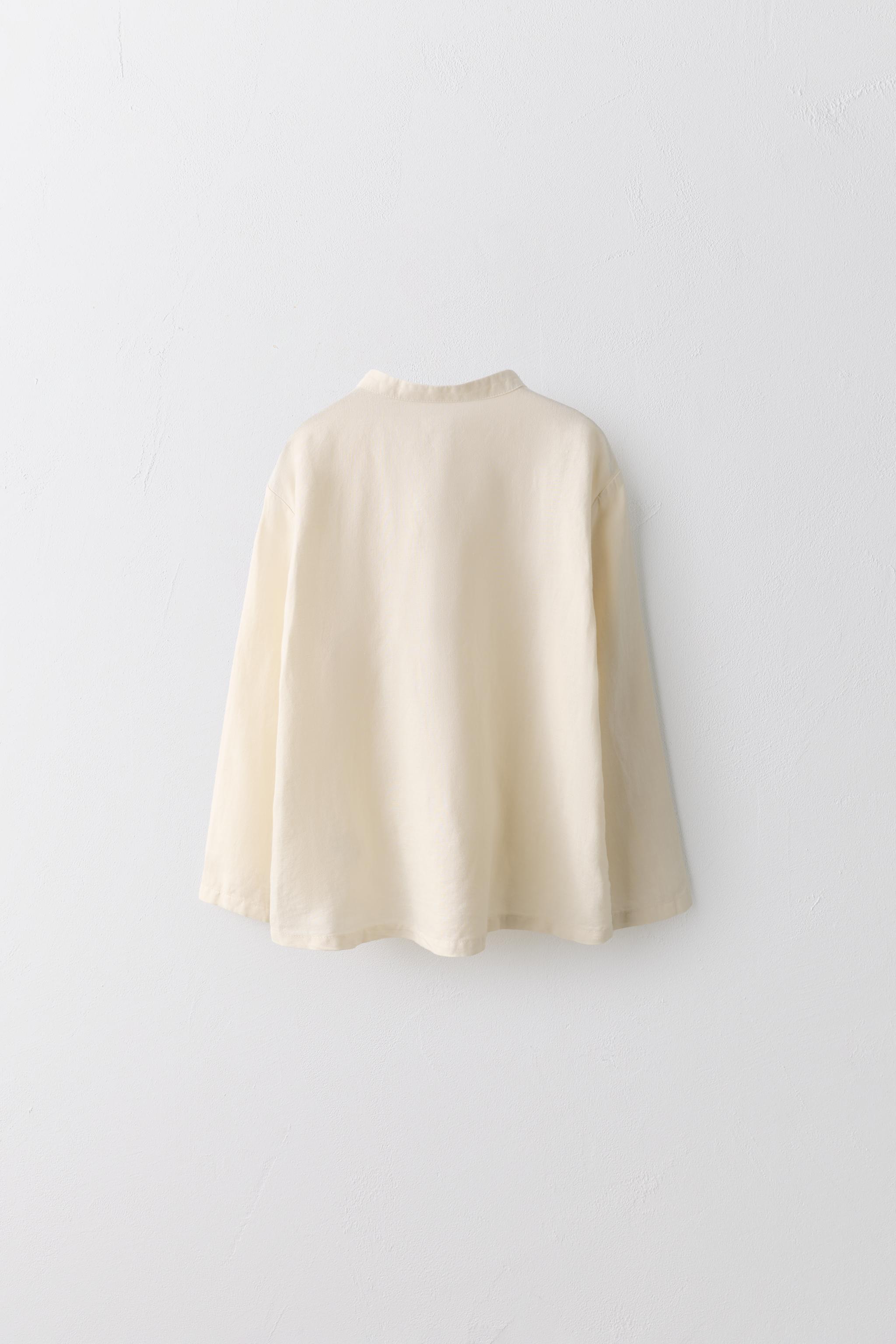 2-5 YEARS/ PLEATED COTTON LINEN BLOUSE LIMITED EDITION